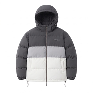 Blouson matelassé à capuche pour homme HAWK EYE, coupe décontractée, coupe-vent, avec blocs de couleur, en polyester rembourré, fermeture éclair, idéal pour l'hiver - Product Image 3