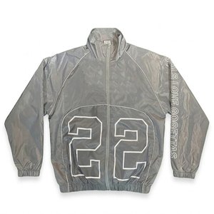 High Selling Custom Logo Grey Men's Nylon <b>Wind</b> <b>Breaker</b> Sets For Summer Washable Breathable Vintage Men Sets Streetwear Jackets - Product Image 2