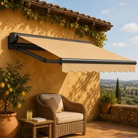 Auvent électrique en aluminium économique et luxueux pour balcon de piscine, installation facile, télécommande, rétractable, protection solaire intelligente
