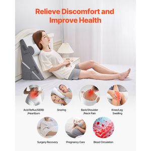 Juego de 3 Almohadas Ortopédicas Ajustables para Cama con Funda Lavable de Jacquard - Product Image 5