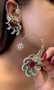 Pendientes de Oreja con Engaste Nano de Piedra Doble de Calidad Premium, Estilo Elegante, Diseño Hermoso, Ideal para Fiestas - Product Image 1