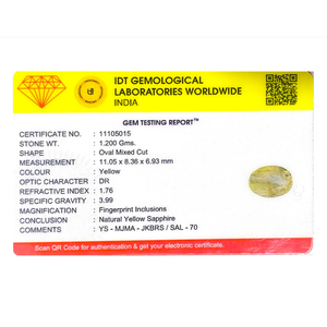 Loose 6 Carat Oval Cut Yellow Sapphire Gemstone for Fine Jewelry - Product Image 4