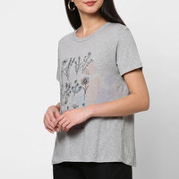 T-shirts décontractés d'été pour femmes, manches courtes, col rond, en coton durable, coupe classique, logo personnalisé, respirant