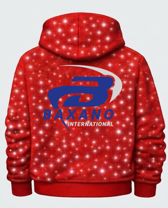 Sweat à capuche zippé oversize pour homme, style streetwear, en molleton bouclette, imprimé intégral avec strass, coupe carrée courte, effet délavé à l'acide - Product Image 2