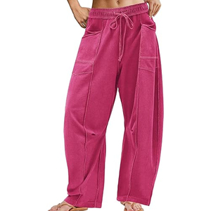 Women Breathable Cargo Sweatpants Wide Leg Pants High Waist <b>Drawstring</b> Casual Loose Fit Joggers - Product Image 3