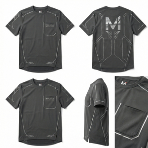T-shirt de sport surdimensionné pour homme, respirant, en polyester/coton, pour la course à pied, la gym, les entraînements, vêtements de sport Maluza - Product Image 6