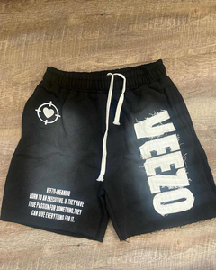 Shorts décontractés en coton pour hommes avec ceinture élastique, logo personnalisé imprimé, en molleton doux, 100 % coton confortable - Product Image 6