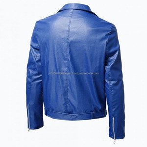 Men's High Quality New Arrival Trendy Motorcycle PU Leather <b>Jacket</b> with Shearing <b>Thin</b> Windproof & <b>Waterproof</b> Features - Product Image 6