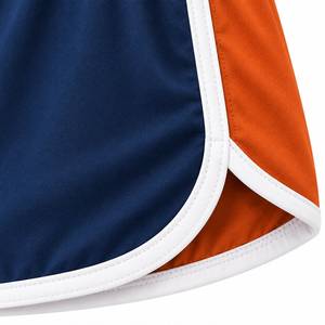 Custom <b>Women</b>’s Athletic <b>Shorts</b> Navy <b>Orange</b> Quick Dry Running Training <b>Shorts</b> - Product Image 4