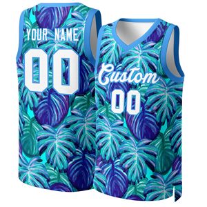 Custom Basketball Jersey V-Neck Sleeveless Sublimated Floral Print Mesh 100% Polyester Breathable Unisex Adult All Seasons - Product Image 6
