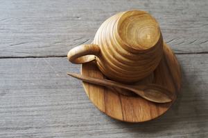 Taza de Café de Madera Natural, Tazas Hechas a Mano de Madera de Acacia para Beber Agua, Té, Taza de Café de Madera con Asa - Taza Tallada en Madera - Product Image 3