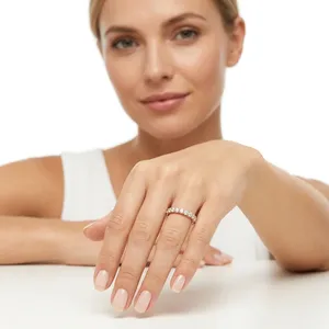 High End Rose Gold diamond Engagement <b>Ring</b> Igi Certified Luxury Sterling <b>Silver</b> <b>Statement</b> <b>Ring</b> for Women - Product Image 1