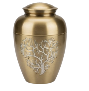 Urna Funeraria de Aluminio para Cremación, Diseño Grabado de Árbol, Acabado Dorado, Recipiente para Cenizas Humanas, Urna Conmemorativa para Adultos - Product Image 4