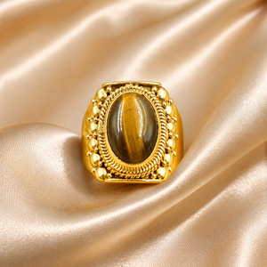 Natural <b>Tiger</b> <b>Eye</b> 925 Sterling Silver Gold Statement <b>Ring</b> Handmade Vintage Boho Adjustable Gemstone Wedding Women Gift Jewelry - Product Image 3