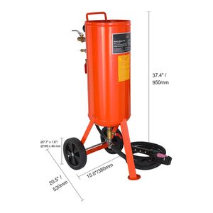 High Pressure 10-Gallon Heavy Duty Portable <b>Sandblaster</b> 60-110 PSI Abrasive Blasting Tank with Air Sand Blasting Kit - Product Image 5