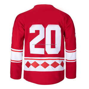 Maillots de hockey sur glace professionnels en gros, respirants, en coton/fibre de bambou, logo/couleur personnalisables, vêtements de sport unisexes pour adultes - Product Image 2