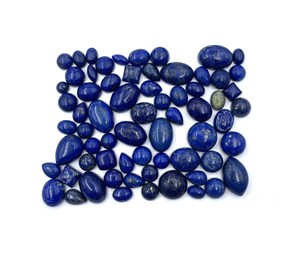 Lot de pierres précieuses en lapis-lazuli naturel, formes mélangées, cabochons, 5-12 mm, certifiés IGI, pour la fabrication de bijoux faits main - Product Image 2