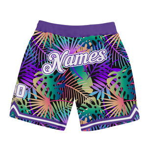 Custom Sublimation Rainbow Men's Adult Basketball <b>Shorts</b> 100% <b>Polyester</b> Front Logo Breathable Quick Dry Customizable Made - Product Image 1