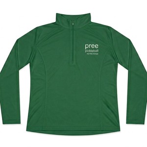 custom Pickleball Womens Long Sleeve quarter Zip Neck Performance Shirt Moisture Wicking Aero <b>Vented</b> Breathable Athletic Apparel - Product Image 1