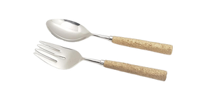 Ensemble de cuillères de service hybrides bois et résine avec extrémité fourchue, finition mate, design minimaliste, réutilisables pour le camping et la décoration - Product Image 5