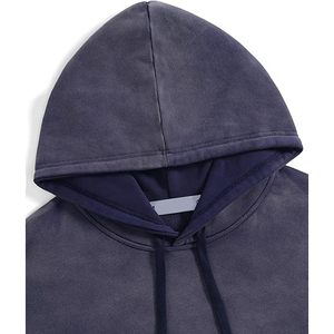 Sudadera con Capucha Extra Grande para Hombre, Color Sólido, Algodón French Terry, Informal, Otoñal, con Bolsillos, Corte Regular - Product Image 3