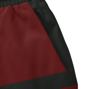 Short de bain décontracté pour homme, tricoté, respirant, à blocs de couleur et rayures, taille mi-haute avec cordon de serrage, séchage rapide, rouge et bleu marine - Product Image 6