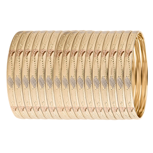 กำไลข้อมือดีไซน์เนอร์สามสีชุบทองคำขาว ORO-Z ลายเรขาคณิตแบบมีเท็กซ์เจอร์สำหรับผู้หญิงใส่ไปงานปาร์ตี้ - Product Image 1