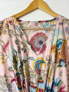 Robe Kaftan en Coton Imprimé Floral pour Femme, Style Bohème, Maxi Caftan de Plage, Tunique Ample d'Été, Grande Taille, Tenue de Vacances - Product Image 2