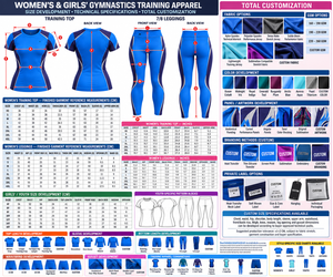 Ropa de entrenamiento de gimnasia para mujeres y niñas |   Bloques de Color Azul y Negro - Seis Colores |   Ropa Deportiva de Spandex/Poliéster |   Secado Rápido | - Product Image 6