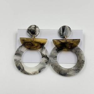 Smoke <b>Resin</b> Earrings Geometric Drop Earrings <b>Resin</b> Craft Jewelry Statement Earrings Gray <b>Resin</b> Earrings Fashion <b>Resin</b> <b>Crafts</b> - Product Image 5