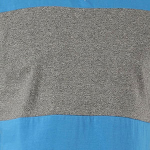 Men's Blue Gray Color Blocked Short Sleeve <b>T</b>-<b>Shirt</b> O-Neck Casual Knitted Regular Fit Solid Design Contrast Trim - Product Image 2