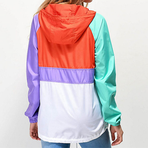 Veste coupe-vent pour femme avec panneaux réfléchissants, fermeture éclair quart de tour, manches longues, design multi-poches, veste de pluie - Product Image 2