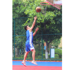 Ensemble de maillot de sport en mesh réversible et short de basket-ball bleu/blanc, taille plus 6XL, uniformes de sport - Product Image 2