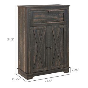 Dark Brown Wood <b>Sideboard</b> Buffet <b>Storage</b> Cabinet Free Standing with Doors Drawer for Kitchen Living Room for Villa Application - Product Image 3