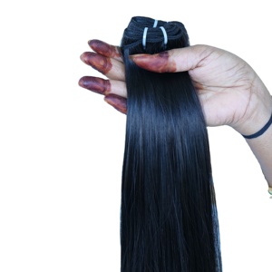 Extensions de Cheveux Humains Vierges Non Traités Remy 100% Alignés dans le Sens de la Cuticule, Couleur Noire, Texture Kinky Straight, Cheveux Naturels de Temple - Product Image 1