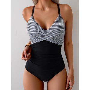 Women's One Piece Swimsuit <b>Tummy</b> <b>Control</b> Halter Bathing Suit Ruched Slimming Swimwear Beachwear for Women USA - Product Image 2