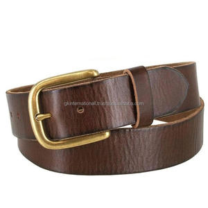 Cinturón Casual de Cuero Genuino 100% en Negro, Marrón o Bronceado para Hombre, con Hebilla de Latón Resistente de Una Sola Punta - Product Image 3