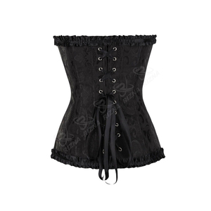 Faja Reductora de Cintura Overbust para Pérdida de Peso, Corsé de Satén Negro con Varillas de Acero, Corsés Lisos Ajustables de la Mejor Calidad de Pakistán - Product Image 3