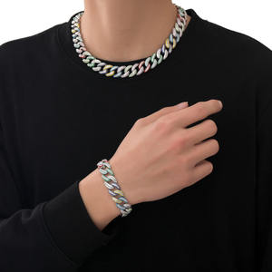 Export Quality Womens <b>Iced</b> <b>Out</b> Diamond Hip Hop <b>Chain</b> Necklace with Elegant Sparkling Stones for Fashion Shows and Daily Outfits - Product Image 1