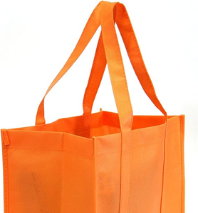 Bolsa de tela no tejida naranja, lisa, ecológica, reutilizable, diseño tejido, proveedor OEM - Product Image 4