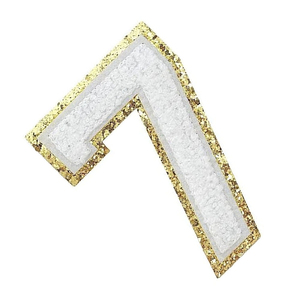 Badge décoratif personnalisé en dentelle brodée au poinçon, applique alphabet en chenille, thermocollant ou à coudre, écologique pour vêtements - Product Image 6