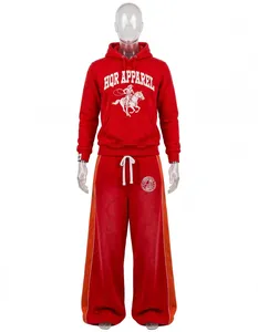 Conjunto de Sudadera con Capucha y Pantalones Deportivos Personalizados, Ecológicos, 100% Algodón, Lavado Ácido, 320 g/m², Unisex, de Alta Calidad, Dos Piezas - Product Image 6