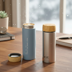 Hot Selling 16Oz/500ml Modern <b>Double</b> <b>Wall</b> SUS 304 Vacuum Flask Porcelain Liner Lid 4-6hr Hot/Cold Insulation Boiling Water Safe - Product Image 1