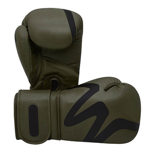 Olive <b>Green</b> PU Boxing Training <b>Gloves</b> with Velcro Closure Breathable Design for Adults - Product Image 2