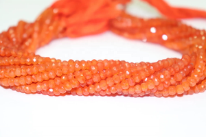 Perles rondelles à facettes en cornaline naturelle de 13 pouces, brin de pierres précieuses naturelles de 4 mm pour la fabrication de bijoux - Product Image 3