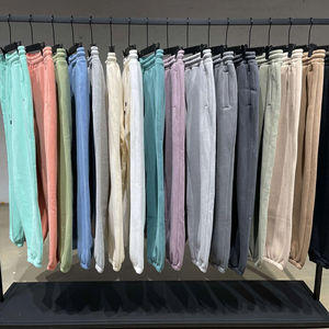 2024 Winter Solid Color 345 GSM Fleece Cotton Polyester Narrow Bottom Men's Sports Pants <b>Oversize</b> <b>Sweatpants</b> for Men - Product Image 2