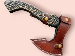 LEGACY BLADES Hache à pizza artisanale haut de gamme en acier au carbone avec manche en bois, lame tranchante comme un rasoir, forgée à la main, vente en gros OEM - Product Image 4