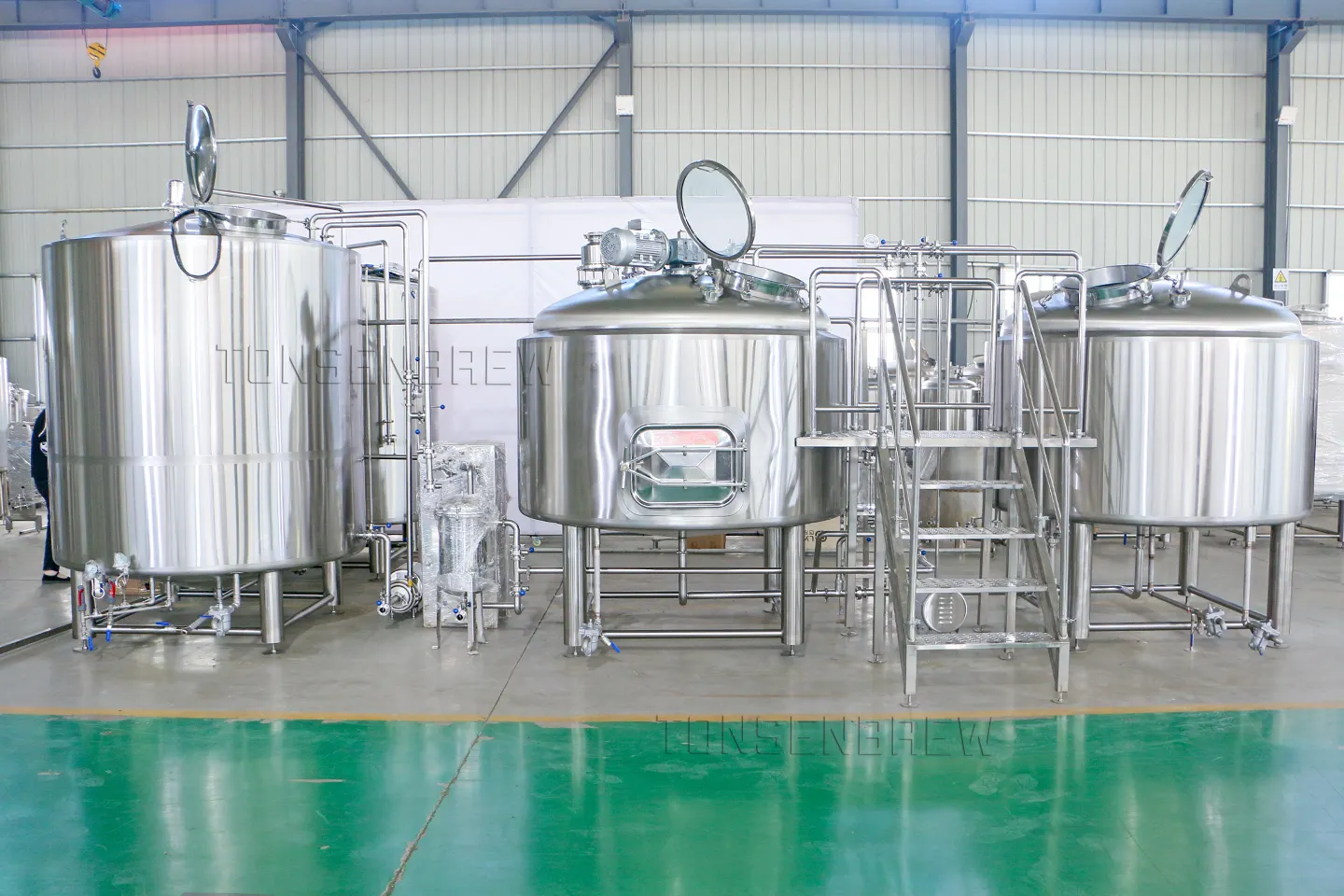 Equipamento usado para fabricação de cerveja e fermentação a vapor 1000l