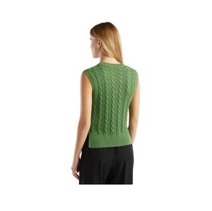 Mode féminine léger rouge col rond surdimensionné gilet décontracté hauts sans manches doux Sexy tricot gilet été chemise de BD - Product Image 5