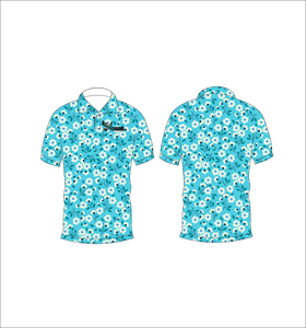 Camisa Polo Azul con Estampado Floral para Hombre, Manga Corta, Casual, de Verano, Ligera, con Cuello, para Golf - Product Image 4